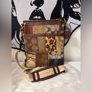 Coach Patchwork Animal Print Messenger Crossbody Bag